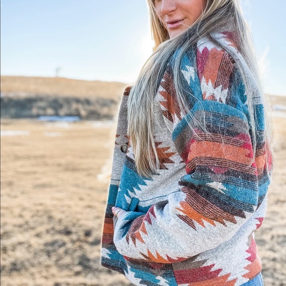 🔹New🔹Rust El Paso Western Aztec Jacket - Picture 3 of 5